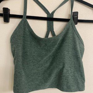 Beyond Yoga Spacedye Slim Racerback Cropped Tank, Heathered Green Size Medium